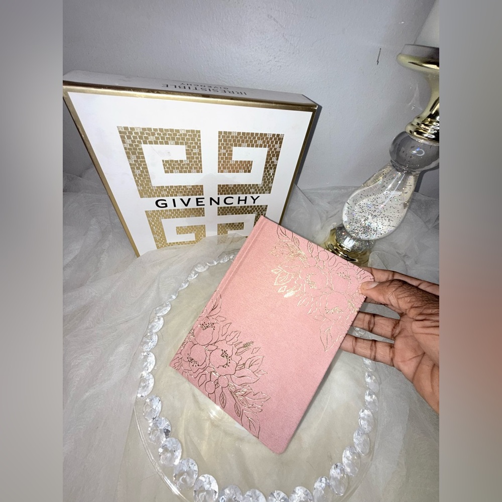 Pink Floral 96 Page Lined Velveteen Soft Journal